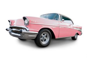 Classic American 1957 Chevrolet Bel Air. Clipping Path on Vehicle. All logos removed.