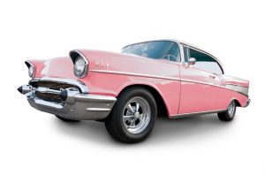 Classic American 1957 Chevrolet Bel Air. Clipping Path on Vehicle. All logos removed.